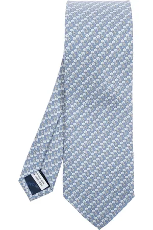 Salvatore Ferragamo Tilbehør, Herre, Blå, ONE SIZE, Uld, Silkeslips