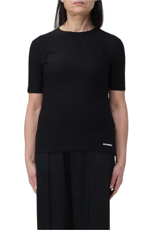 Jil Sander Top, Dame, Sort, XS, Sort Crew Neck T-Shirt