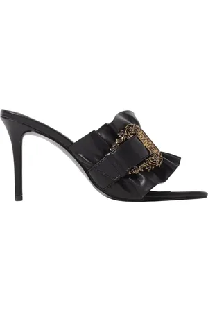 VERSACE Sko, Dame, Sort, 35 EU, Sort Rynket Højhælede Sandaler