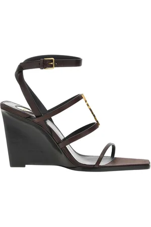 Saint Laurent Sko, Dame, Brun, 37 EU, Brun Kile Sandaler Firkantet Tå