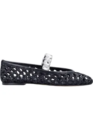 Casadei Sko, Dame, Sort, 41 EU, Læder, Krystal Ballet Flats