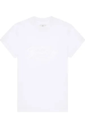 Givenchy Top, Dame, Hvid, S, Bomuld, Signatur Logo Tee til Kvinder