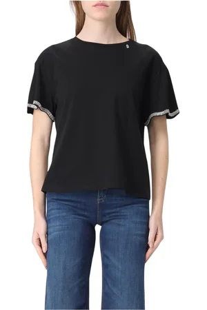 Liu Jo Top, Dame, Sort, L, Bomuld, Sort Rhinestone T-Shirt