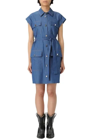 Liu Jo Kjole, Dame, Blå, 2XS, Denim, Chic Denim Kjole med Feminine Detaljer