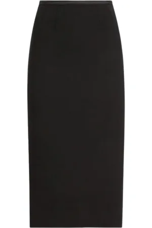 Dolce & Gabbana Nederdel, Dame, Sort, S, Sort Midi Nederdel Lige Snit
