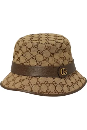 Gucci Tilbehør, Herre, Brun, L, Brun bredskygget Fedora Hat
