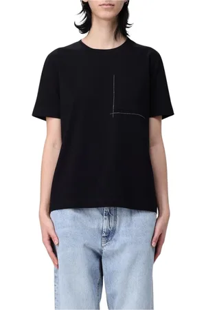 Brunello Cucinelli Top, Dame, Sort, M, Bomuld, Hvid Lomme T-shirt Casual Stil