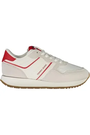 Tommy Hilfiger Sko, Dame, Flerfarvet, 38 EU, Polyester, Rød polyester sneaker med moderne design