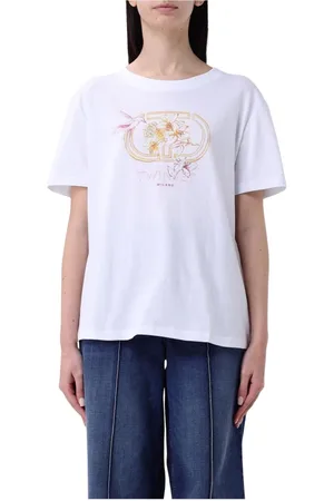 Twin-Set Top, Dame, Hvid, M, Blomstrende Kolibri T-shirt