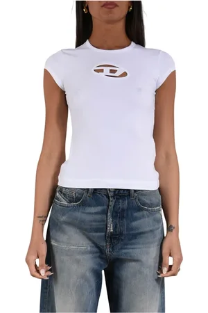 Diesel Top, Dame, Hvid, XS, Bomuld, Bomuld Stretch T-Angie T-Shirt