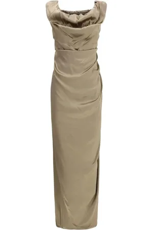 Vivienne Westwood Kjole, Dame, , XS, Satin, Satinkjole med draperet halsudskæring
