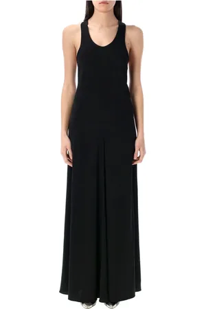 Isabel Marant Jumpsuits & Playsuits, Dame, Sort, XS, Satin, Sort Satinkjole Brede Stropper