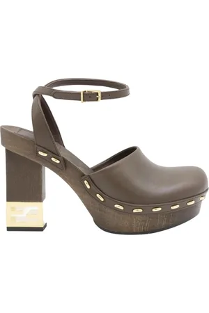 Fendi Sko, Dame, Brun, 36 EU, Læder, Brun Læder Platform Hæle