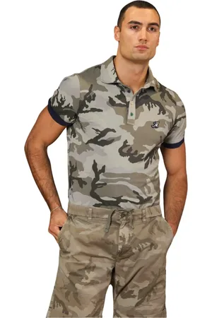 Masons Top, Herre, Grøn, 2XL, Bomuld, Camouflage Print Polo Skjorte