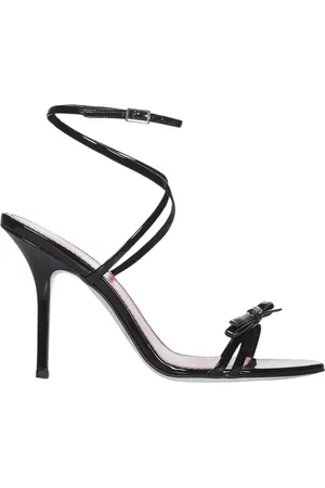 Dsquared2 Sko, Dame, Sort, 37 EU, Læder, Sløjfe Sandaler Hæle Sort Elegant Stil