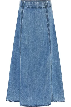 Bruuns Bazaar Nederdel, Dame, Blå, XL, Denim, Højtaljet A-line denim nederdel
