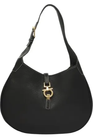 Salvatore Ferragamo Pre-owned, Dame, Sort, ONE SIZE, Uld, Pre-owned Laeder hndtasker