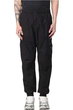 Stone Island Bukser, Herre, Sort, W28, Uld, Blå Cargo Bukser Afslappet Pasform