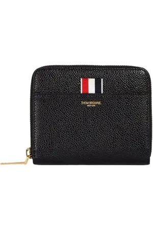 Thom Browne Tilbehør, Dame, Sort, ONE SIZE, Uld, Stilfuldt Læderpung til Mænd