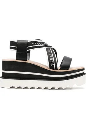 Stella McCartney Sko, Dame, Sort, 38 1/2 EU, Sorte Sandaler med Stil