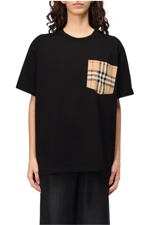 Burberry Top, Dame, Sort, M, Bomuld, Sort afslappet pasform T-shirt
