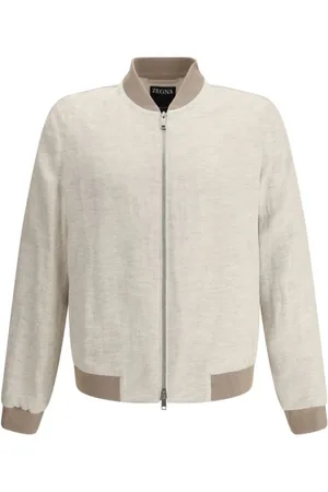 Ermenegildo Zegna Jakke, Herre, Hvid, S, Linned, Linned Oasi Jakke