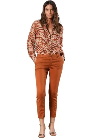 Masons Bukser, Dame, Rød, M, Bomuld, Slim Fit Capri Chino Bukser