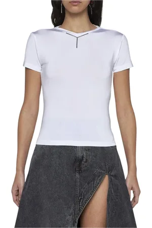 Y / PROJECT Top, Dame, Hvid, M, Bomuld, Metallic Kortærmet T-shirt