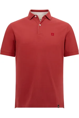 Boggi Milano Top, Herre, Rød, 2XL, Bomuld, Bomuld Piqué Polo Skjorte