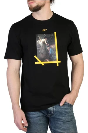 OFF-WHITE Top, Herre, Sort, XS, Bomuld, Crew Neck T-shirt med Caravaggio-maleri