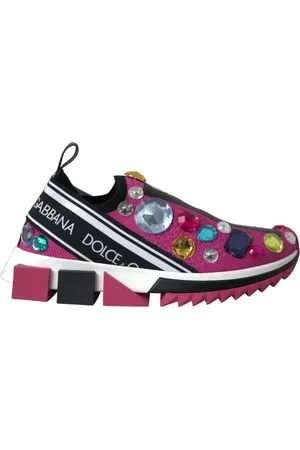 Dolce & Gabbana Sko, Dame, Flerfarvet, 36 1/2 EU, Polyester, Pink Sorrento Crystals Sneakers Sko