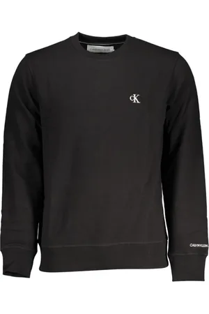 Calvin Klein Strik, Herre, Sort, M, Bomuld, Sweatshirt med signaturlogo