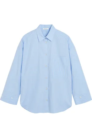 By Malene Birger Bluser & Skjorter, Dame, Blå, XS, Bomuld, Iris Stripe Shirt