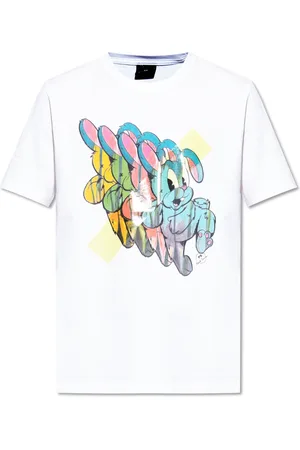 Paul Smith Top, Herre, Hvid, XL, Bomuld, T-shirt med farverigt tryk