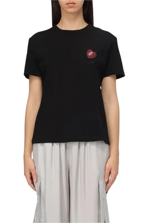 Armani Exchange Top, Dame, Sort, M, Bomuld, Sort Hjerte T-shirt Elegant Stil