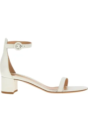 Gianvito Rossi Sko, Dame, Hvid, 40 EU, Hvide blokhæls sandaler