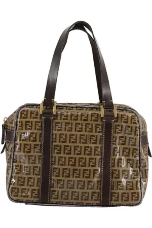 Fendi Pre-owned, Dame, Brun, ONE SIZE, Uld, Pre-owned Canvas fendi-tasker