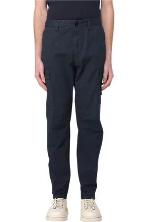 Stone Island Bukser, Herre, Blå, W32, Praktiske Cargo Bukser