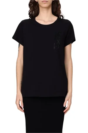 Liu Jo Top, Dame, Sort, M, Bomuld, Sort Krystal Detalje T-Shirt