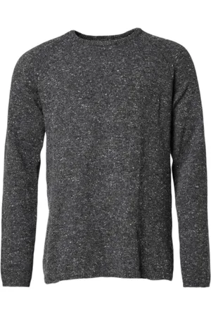 Dolce & Gabbana Strik, Herre, Grå, 2XL, Uld, Grå Uld Strikket Rund Hals Sweater