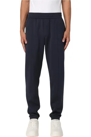 Emporio Armani Bukser, Herre, Blå, L, Uld, Blå Stilfulde Mænds Sweatpants