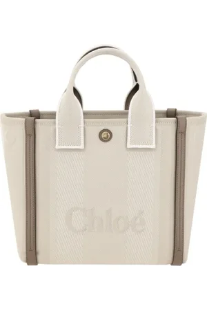 Chloé Taske, Dame, , ONE SIZE, Uld, Stilfuld Tote Taske med Lærdetaljer