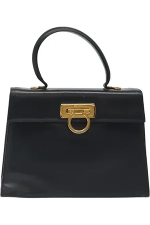 Salvatore Ferragamo Pre-owned, Dame, Blå, ONE SIZE, Uld, Pre-owned Laeder hndtasker