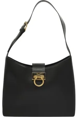 Salvatore Ferragamo Pre-owned, Dame, Sort, ONE SIZE, Uld, Pre-owned Laeder hndtasker