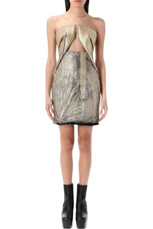 Rick Owens Kjole, Dame, Gul, S, Uld, Guld Elegant Midi Kjole