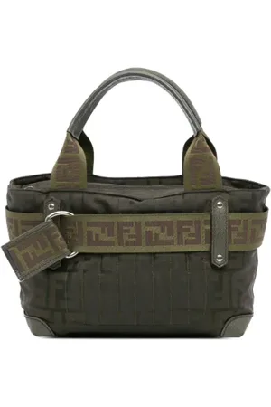 Fendi Pre-owned, Dame, Grøn, ONE SIZE, Nylon, Pre-owned nylon hndtasker