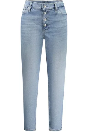 Calvin Klein Jeans, Dame, Blå, W29 L28, Bomuld, Lysblå Bomuld Mom Jeans