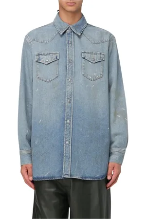 Acne Studios Skjorte, Herre, Blå, M, Denim, WesternStyle Denim Skjorte Blå Herre