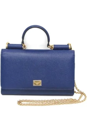 Dolce & Gabbana Pre-owned, Dame, Blå, ONE SIZE, Tyl, Pre-owned Laeder hndtasker