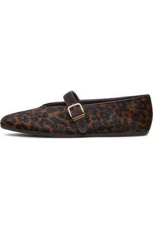 CESARE GASPARI Sko, Dame, Brun, 38 EU, Uld, Luxe Flats Trinity - Leopard